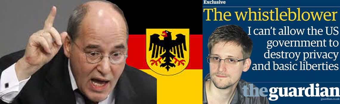 Edward Snowden im Bundestag voorgedragen voor de Nobelprijs voor de Vrede