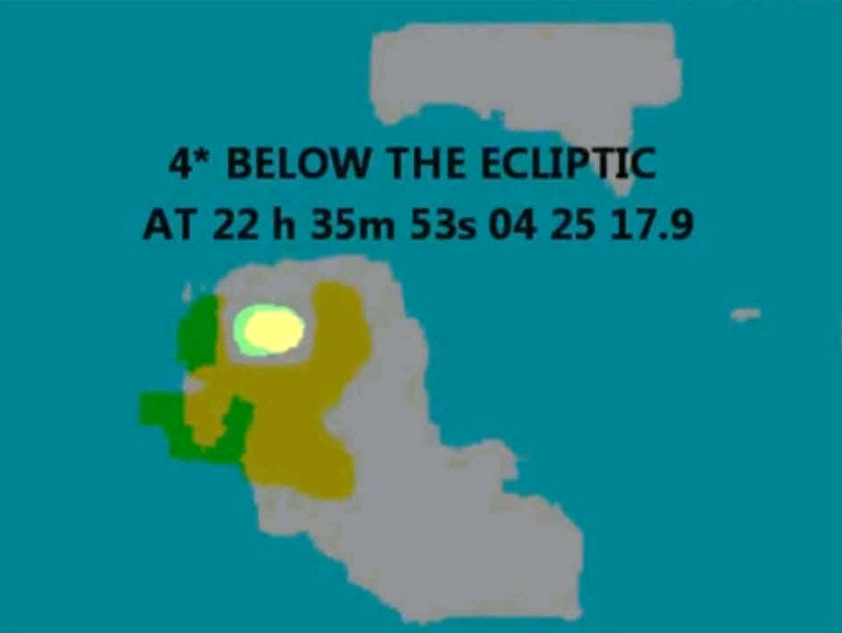 below ecliptic