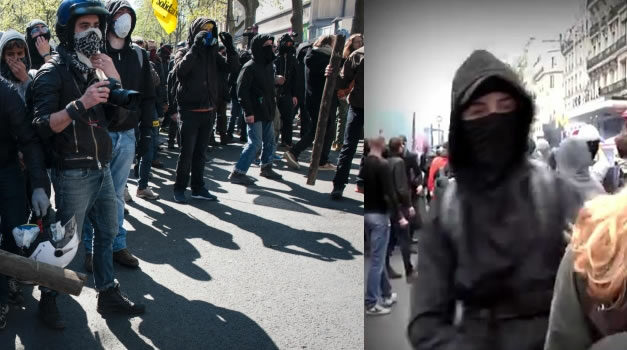 Extremistische Amerikanen en Oekraïners bij protesten Frankrijk
