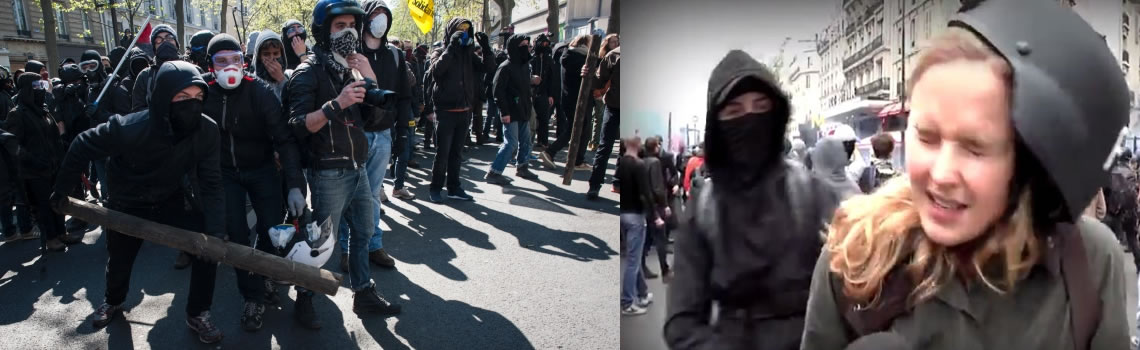 Extremistische Amerikanen en Oekraïners bij protesten Frankrijk